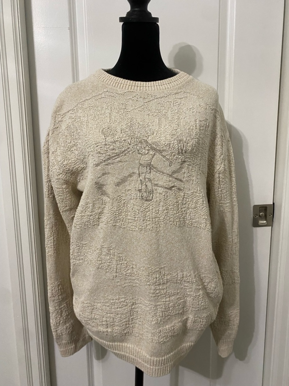 Vintage Arnold Palmer Golf Cream Crewneck Sweater - Size L